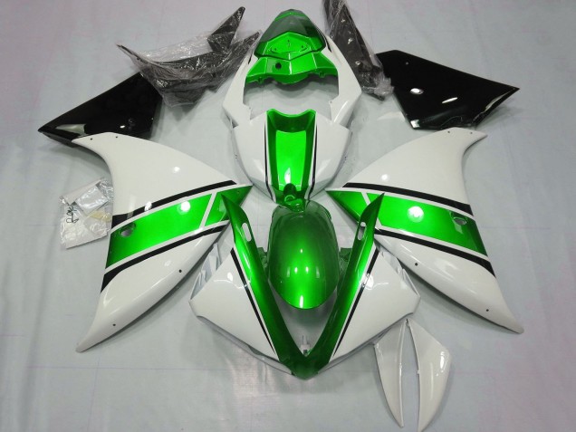 Purchase 2009-2011 White Metallic Green Black Yamaha YZF 1000 R1 Motorcycle Fairings UK