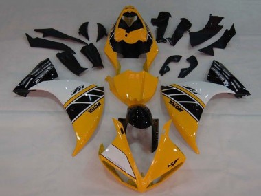 Purchase 2009-2011 Yellow White Black Stripe Yamaha YZF 1000 R1 Motorcycle Fairing UK