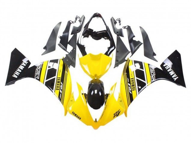 Purchase 2009-2011 Yellow White Black Stripe Yamaha YZF 1000 R1 Motorcycle Fairings UK