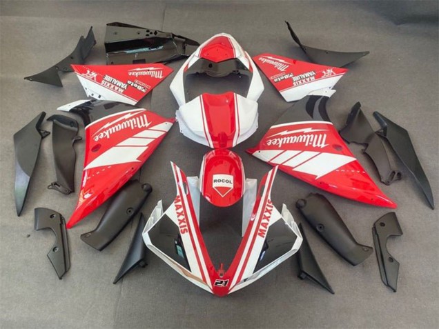 Purchase 2012-2014 White Red Milwaukee Rocol Maxxis Yamaha YZF 1000 R1 Motorcycle Fairings UK