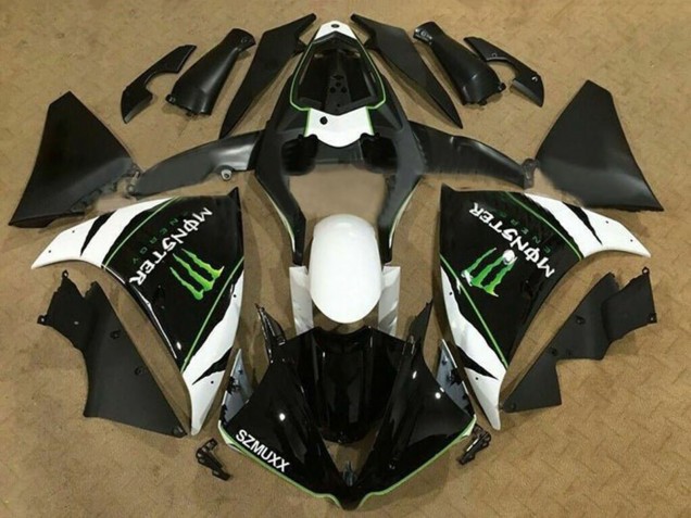 Purchase 2012-2014 White Black Green Monster Energy SZMUXX Yamaha YZF 1000 R1 Motorcycle Fairings UK
