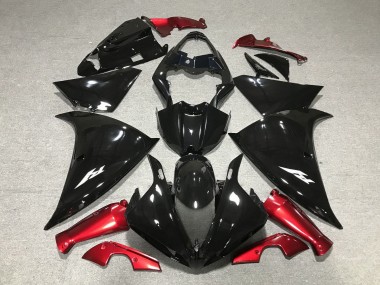 Purchase 2012-2014 Glossy Black Red Yamaha YZF 1000 R1 Motorcycle Fairings UK
