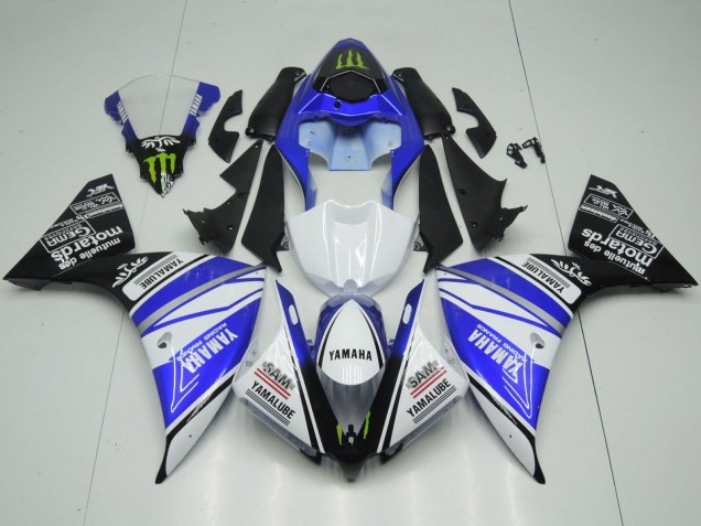 Purchase 2012-2014 White Blue Black Green Monster Yamalube Yamaha YZF 1000 R1 Motorcycle Fairings UK