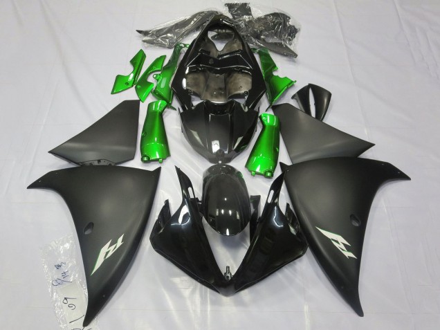 Purchase 2012-2014 Glossy Black Matte Black Green Yamaha YZF 1000 R1 Motorcycle Fairings UK