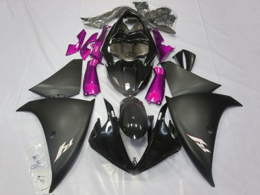 Purchase 2012-2014 Glossy Black Matte Black Pink Yamaha YZF 1000 R1 Motorcycle Fairings UK