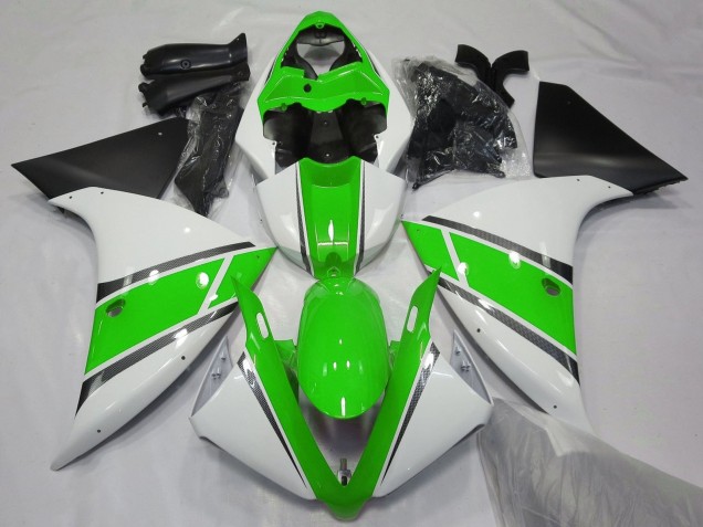 Purchase 2012-2014 White Green Matte Black Yamaha YZF 1000 R1 Motorcycle Fairings UK