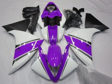 Purchase 2012-2014 White Purple Matte Black Yamaha YZF 1000 R1 Motorcycle Fairings UK
