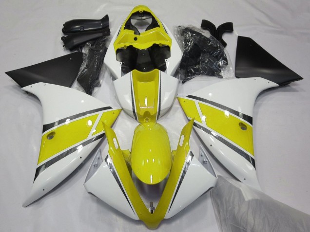 Purchase 2012-2014 White Yellow Matte Black Yamaha YZF 1000 R1 Motorcycle Fairings UK