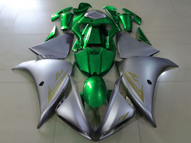 Purchase 2012-2014 Matte Silver Green Yamaha YZF 1000 R1 Motorcycle Fairings UK