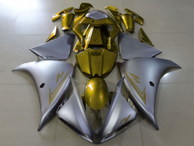 Purchase 2012-2014 Matte Silver Gold Yamaha YZF 1000 R1 Motorcycle Fairings UK