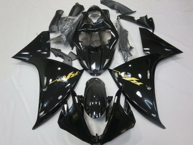 Purchase 2012-2014 Glossy Black Gold Decals Yamaha YZF 1000 R1 Motorcycle Fairings UK