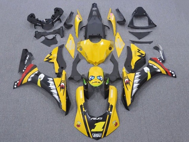 Purchase 2015-2019 Yellow Red Shark Yamaha YZF 1000 R1 Motorcycle Fairings UK