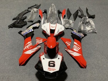 Purchase 2015-2019 White Red Black Milwaukee Yamaha YZF 1000 R1 Motorcycle Fairings UK