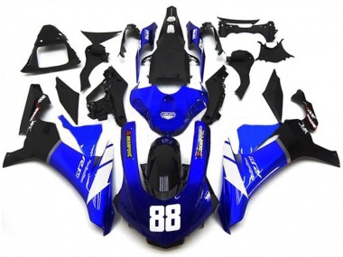 Purchase 2015-2019 Blue White Glossy Black Akropovic Yamaha YZF 1000 R1 Motorcycle Fairings UK
