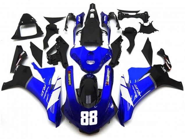 Purchase 2015-2019 Blue White Glossy Black Akropovic Yamaha YZF 1000 R1 Motorcycle Fairings UK