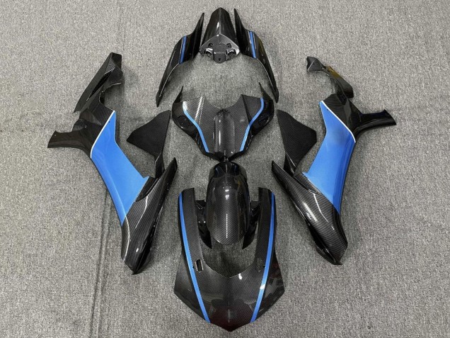 Purchase 2015-2019 Faux Carbon Fiber Light Blue Yamaha YZF 1000 R1 Motorcycle Fairings UK