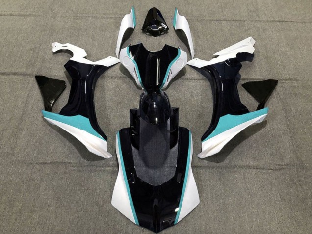 Purchase 2015-2019 Black White Teal Blue Yamaha YZF 1000 R1 Motorcycle Fairings UK