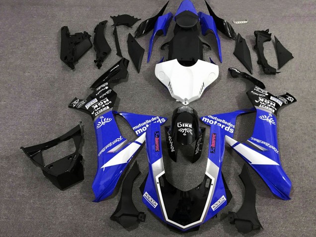 Purchase 2015-2019 Blue White Glossy Black Yamaha YZF 1000 R1 Motorcycle Fairings UK