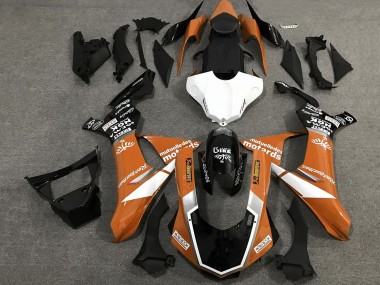 Purchase 2015-2019 Orange White Glossy Black Yamaha YZF 1000 R1 Motorcycle Fairings UK