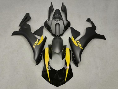Purchase 2015-2019 Matte Black Glossy Black Yellow Yamaha YZF 1000 R1 Motorcycle Fairings UK