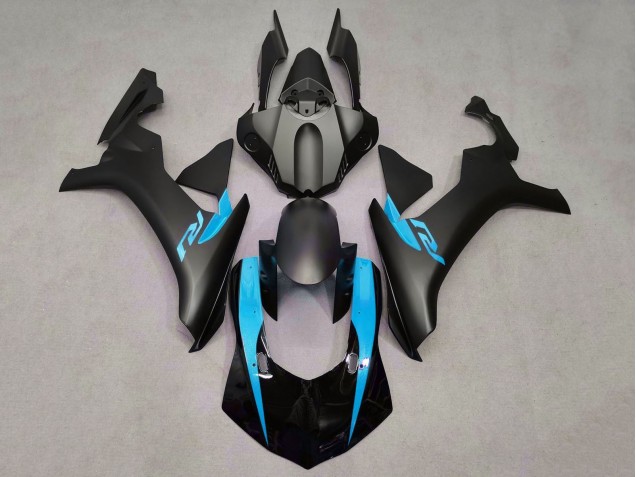 Purchase 2015-2019 Matte Black Glossy Black Light Blue Yamaha YZF 1000 R1 Motorcycle Fairings UK
