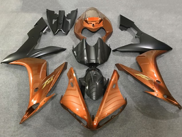 Purchase 2004-2006 Orange Faux Carbon Fiber Matte Black Yamaha YZF 1000 R1 Motorcycle Fairings UK