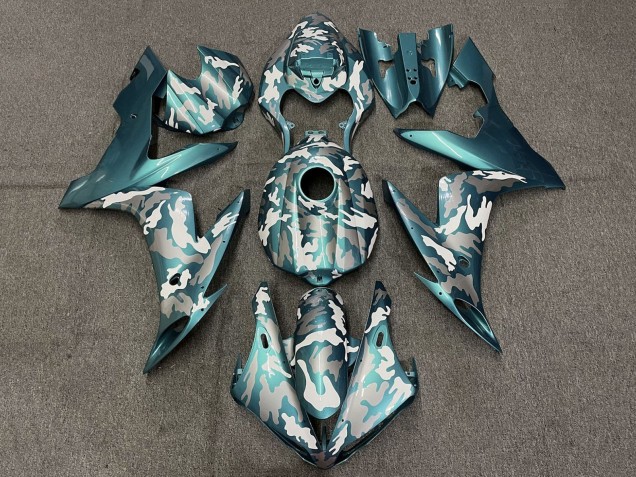 Purchase 2004-2006 Teal Green White Grey Camouflage Yamaha YZF 1000 R1 Motorcycle Fairings UK