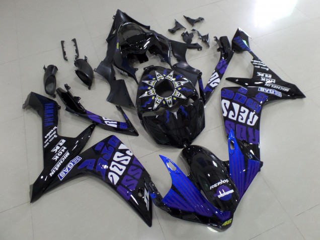 Purchase 2007-2008 Black Blue Purple White Rossi Yamaha YZF 1000 R1 Motorcycle Fairings UK