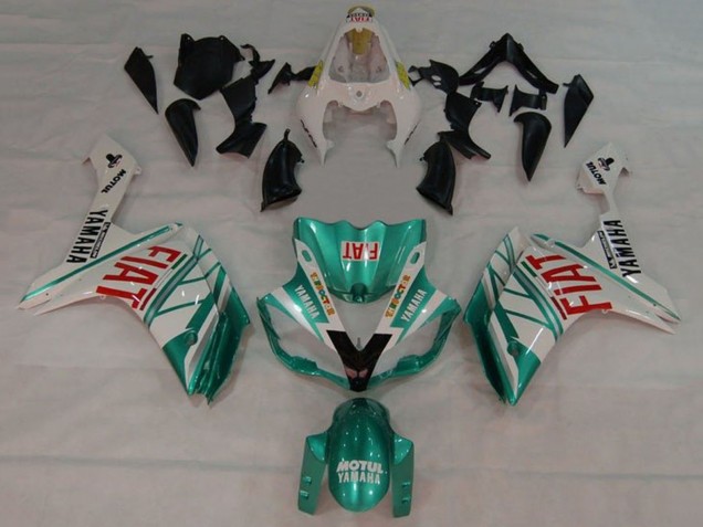 Purchase 2007-2008 White Green Red Fiat Yamaha YZF 1000 R1 Motorcycle Fairings UK