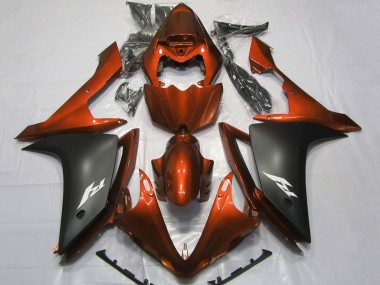 Purchase 2007-2008 Orange Matte Black Yamaha YZF 1000 R1 Motorcycle Fairings UK