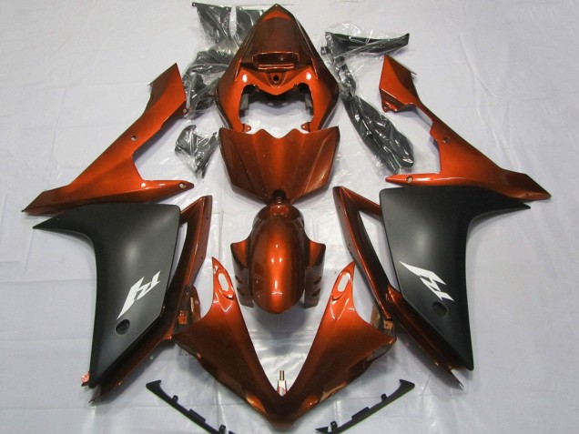 Purchase 2007-2008 Orange Matte Black Yamaha YZF 1000 R1 Motorcycle Fairings UK