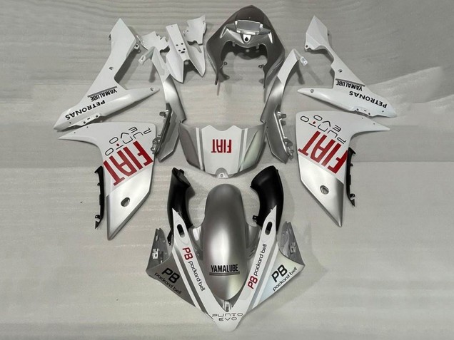 Purchase 2007-2008 Silver White Red Fiat Yamaha YZF 1000 R1 Motorcycle Fairings UK