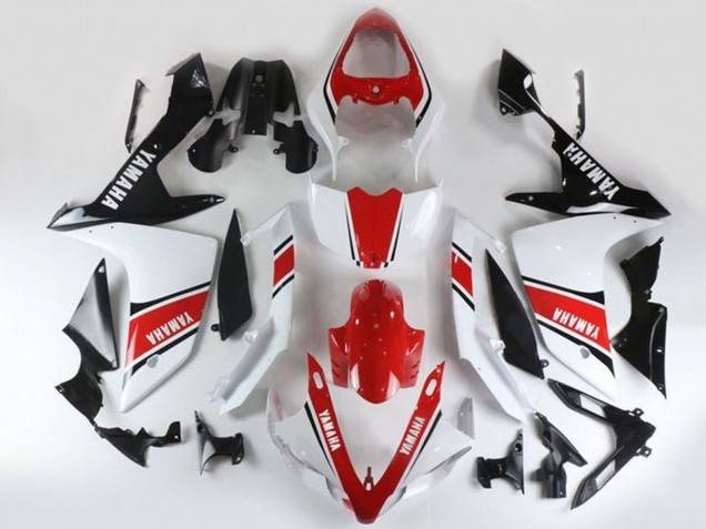 Purchase 2007-2008 White Red Black Stripe Yamaha YZF 1000 R1 Motorcycle Fairings UK