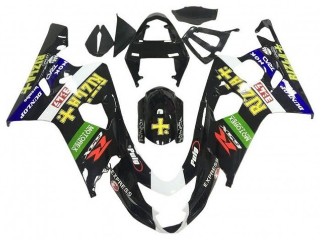 Purchase 2004-2005 Glossy Black Blue Green Yellow Rizla Suzuki GSXR 600 / GSXR 750 Motorcycle Fairings UK