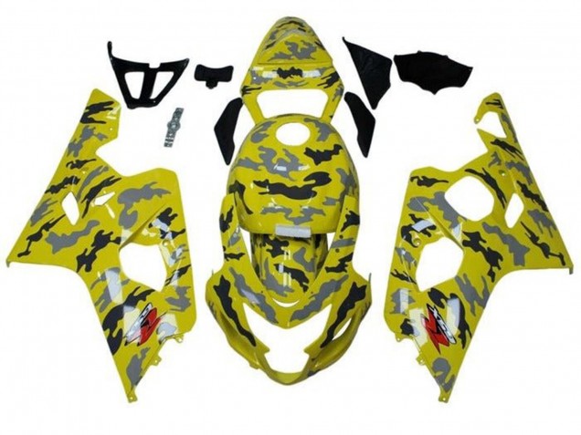 Purchase 2004-2005 Yellow Black Grey Camouflage Suzuki GSXR 600 / GSXR 750 Motorcycle Fairings UK