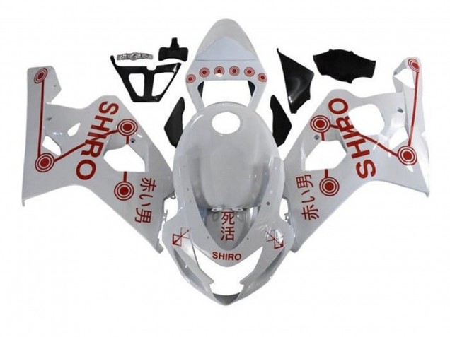Purchase 2004-2005 White Red Shiro Suzuki GSXR 600 / GSXR 750 Motorcycle Fairings UK