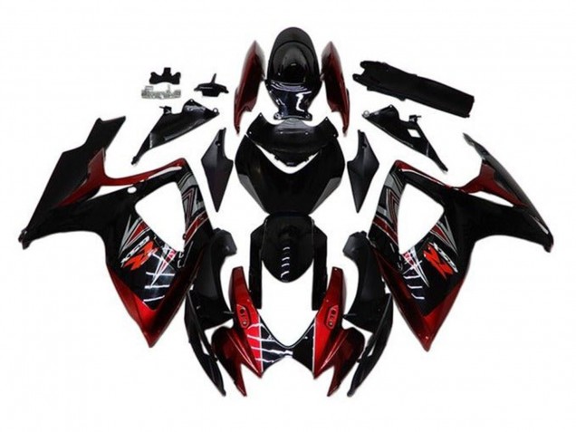 Purchase 2006-2007 Glossy Black Red Suzuki GSXR 600 / GSXR 750 Motorcycle Fairings UK