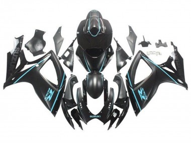 Purchase 2006-2007 Matte Black Turquoise Blue Suzuki GSXR 600 / GSXR 750 Motorcycle Fairings UK