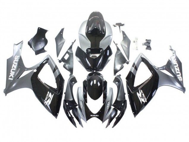 Purchase 2006-2007 Silver Glossy Black White Suzuki GSXR 600 / GSXR 750 Motorcycle Fairings UK