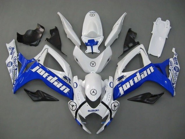 Purchase 2006-2007 White Blue Jordan Suzuki GSXR 600 / GSXR 750 Motorcycle Fairings UK
