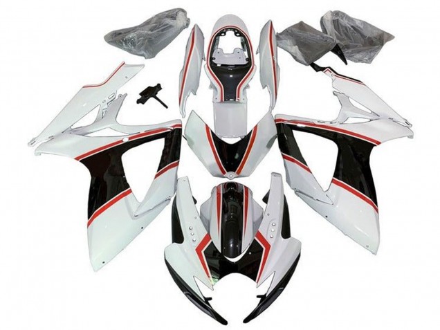 Purchase 2006-2007 White Orange Black Pinstripe Suzuki GSXR 600 / GSXR 750 Motorcycle Fairings UK