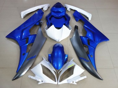Purchase 2006-2007 White Blue Matte Black Yamaha YZF R6 Motorcycle Fairings UK