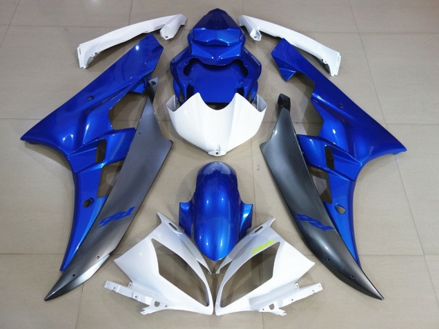 Purchase 2006-2007 White Blue Matte Black Yamaha YZF R6 Motorcycle Fairings UK