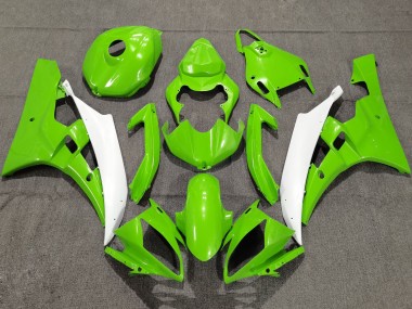 Purchase 2006-2007 Green White Yamaha YZF R6 Motorcycle Fairings UK