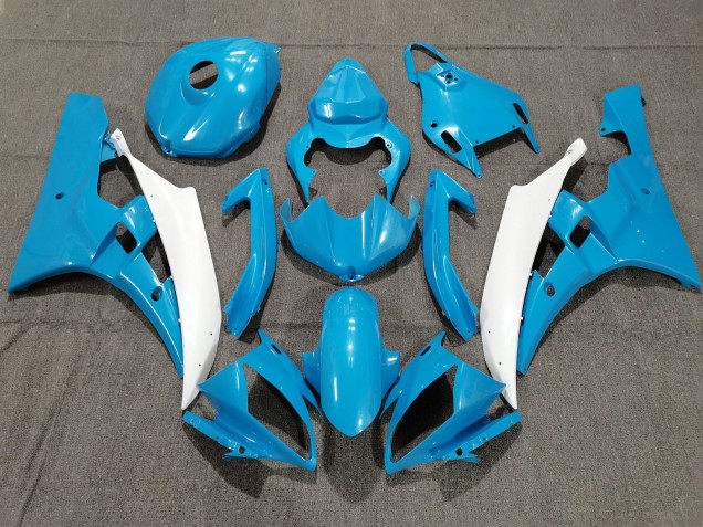 Purchase 2006-2007 Light Blue White Yamaha YZF R6 Motorcycle Fairings UK