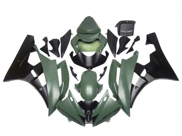 Purchase 2006-2007 Army Green Matte Black Yamaha YZF R6 Motorcycle Fairings UK