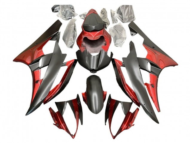 Purchase 2006-2007 Red Matte Black Yamaha YZF R6 Motorcycle Fairings UK