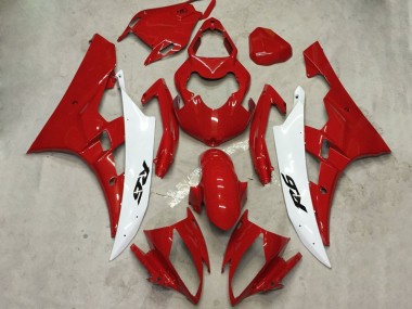 Purchase 2006-2007 White Red Yamaha YZF R6 Motorcycle Fairing Kits UK