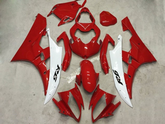 Purchase 2006-2007 White Red Yamaha YZF R6 Motorcycle Fairing Kits UK