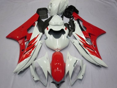 Purchase 2006-2007 White Red Yamaha YZF R6 Motorcycle Fairing UK